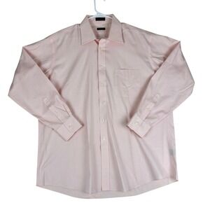 Gitman Bros Dress Shirt Mens 17 35 Pink Non Iron 80's 2 Ply Pinpoint Oxford